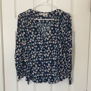 Madewell blue floral top
